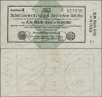 Deutschland - Deutsches Reich bis 1945: Zwischenschein der Schatzanweisungen des Deutschen Reichs zu 2,10 Mark Gold = 1/2 Dollar 1923, Ro.144e in kass...