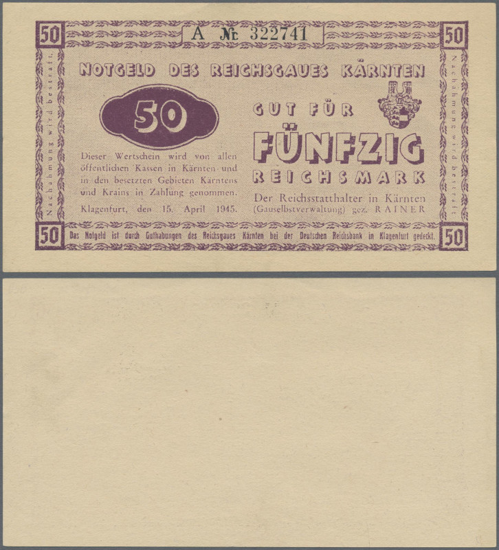 Deutschland - Deutsches Reich bis 1945: Reichsgau Kärnten 50 Reichsmark 1945, Ro...