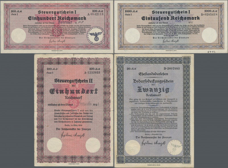 Deutschland - Deutsches Reich bis 1945: Kleines Lot mit diversen Wertpapieren, d...