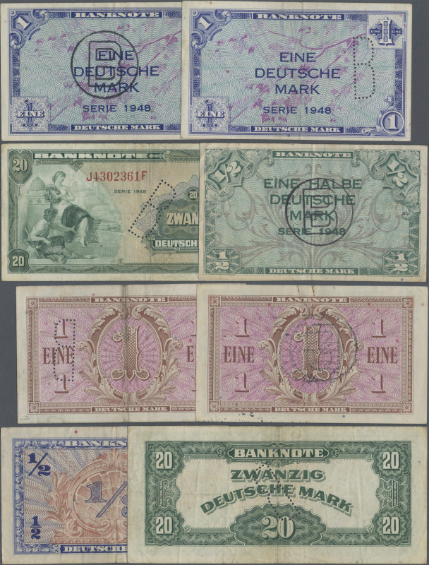 Deutschland - Bank Deutscher Länder + Bundesrepublik Deutschland: Lot mit 4 Bank...