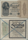 Deutschland - Deutsches Reich bis 1945: Album mit 174 Banknoten der Inflationszeit mit vielen Varianten, dabei u.a. 50 Mark 1918 ”Trauerschein” Ro.56 ...