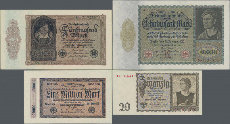 Deutschland - Deutsches Reich bis 1945: Album mit 104 Banknoten Inflation bis Dr...