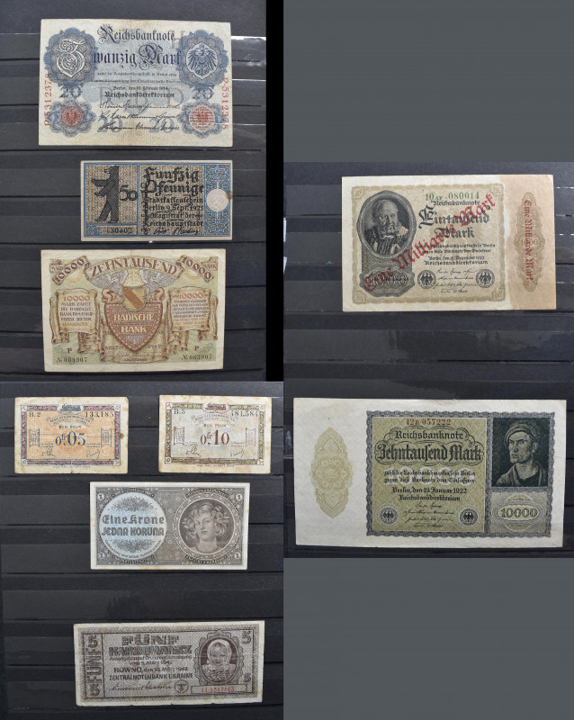 Deutschland - Deutsches Reich bis 1945: Album mit 110 Scheinen, Inflation, Notge...