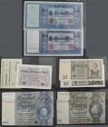 Deutschland - Deutsches Reich bis 1945: Kleines Lot mit 26 Banknoten, dabei auch 100 Mark 1908 (Ro. 35), Reichsbankausgaben mit 50er und 100er 1933/19...