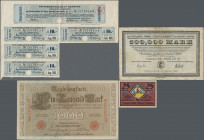 Deutschland - Deutsches Reich bis 1945: Schachtel mit einigen hundert Scheinen Kaiserreich bis Inflation, dabei auch etwas Notgeld und einige Zinskupo...