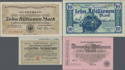 Deutschland - Reichsbahn: Sammelalbum mit 160 Gutscheinen verschiedener Reichsbahndirektionen, Wertbeständiges Notgeld und Reichspost, teils mit Duble...