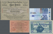 Deutschland - Sonstige: Sehr schöne Sammlung mit 105 Banknoten in 3 hochwertigen Lindner-Alben, dabei u.a. 100 Mark Allgemeiner Deutscher Spar-Verein ...