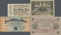 Deutschland - Sonstige: Leitz-Ordner mit 86 Banknoten, diversen Zinskupons und historischen Papieren, dabei u.a. Russland 250 Rubel 1917, Schweinfurt ...