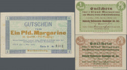 Deutschland - Notgeld: Wertbeständiges Notgeld - Sachwertscheine, Lot von 10 bei Müller aufgeführten Scheinen, mit 2 x Grünberg und 1 x Köln Margarine...