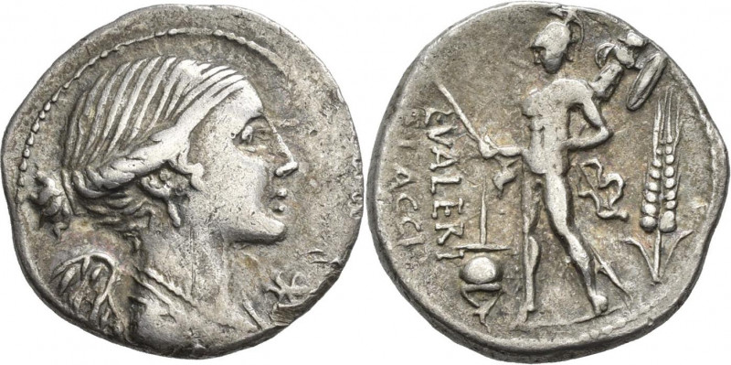 Lucius Valerius L.f.L.n. Flaccus (103 v.Chr.): Denar. Beflügelte Büste von Victo...