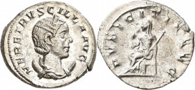 Herennia Etruscilla, Gattin des Traianus Decius: AR-Antoninian, 249-251 n. Chr., PVDICITIA AVG, 4,46 g, RIC 59b, sehr schön.
 [differenzbesteuert]