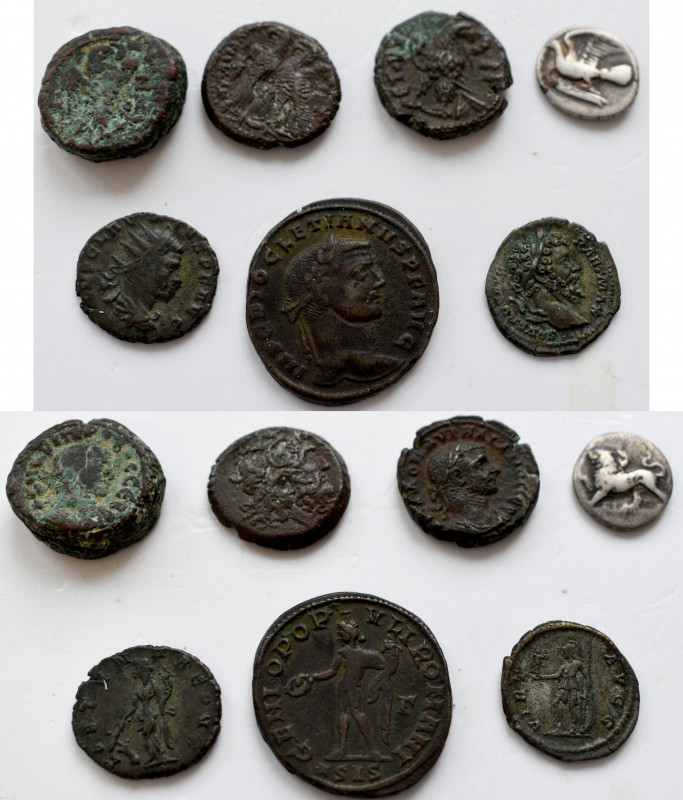 Römische Münzen: Lot 7 nicht näher bestimmter Münzen. Dabei Diobol Ptolemaios, F...