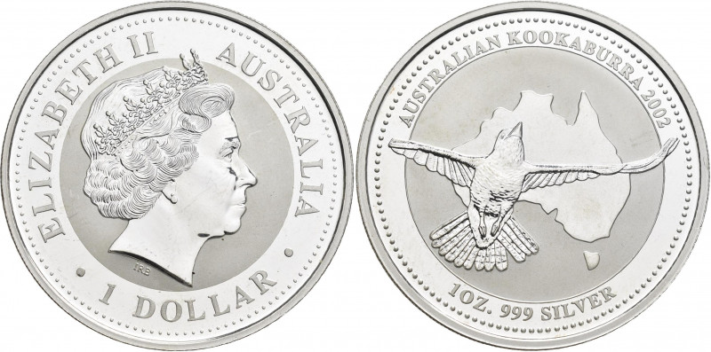 Australien: Elizabeth II. 1952-,: 1 Dollar 2002, Silber Kookaburra, 1 OZ 999/100...