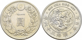 Japan: Mutsuhito (Meiji) 1867-1912: 1 Yen Jahr 36 (1903), KM# Y A 25.3. 26,82 g. Sehr schön - vorzüglich.
 [differenzbesteuert]