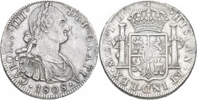 Mexiko: Karl IV. (Carolus IIII.) 1788-1808: 8 Reales 1808, mint mark Mo, T.H. 26,84 g. KM# 109. Letzter Jahrgang
 [differenzbesteuert]