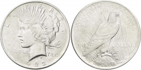 Vereinigte Staaten von Amerika: Peace Silber Dollar 1922. KM# 150. 26,7 g, leichte Prägeschwäche, sonst vorzüglich erhalten.
 [differenzbesteuert]
G...