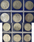 Vereinigte Staaten von Amerika: Lot 6 Münzen, dabei 4 x Morgan Dollar 1879 - 1898, KM# 110 sowie 2 x Peace Dollar 1922 + 1923, KM# 150. Diverse Erhalt...