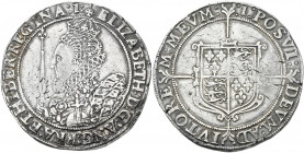 Großbritannien: Elizabeth I. 1558-1603: Crown n.d. (1601/1602), Tower mint ”1” London. Davenport 3757, Seaby 2582. 29,65 g, Schrötlingsfehler, kleine ...