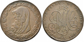 Großbritannien: Georg III. 1760-1820: Wales, Kupferpenny / Token 1787 (Conder token) by Hancock. Anglesey, Parys Mines Company. Druidenbüste nach link...