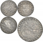 Polen: Sigismund III. Wasa 1587-1632: Lot 3 Münzen, dabei: Groschen (3 Pölker, 1/24 Taler) 1623?, 3 Groschen (Trojak) 1623 Krakow sowie ein Ort (1/4 T...
