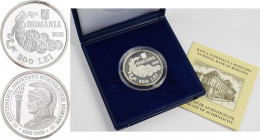 Rumänien: 500 Lei 2003, Centenary of Romanian Numismatic Society. KM# 179. 31,103 g (1 OZ), 999/1000 Silber. Auflage nur 1.000 Stück mit Zertifikat Nr...