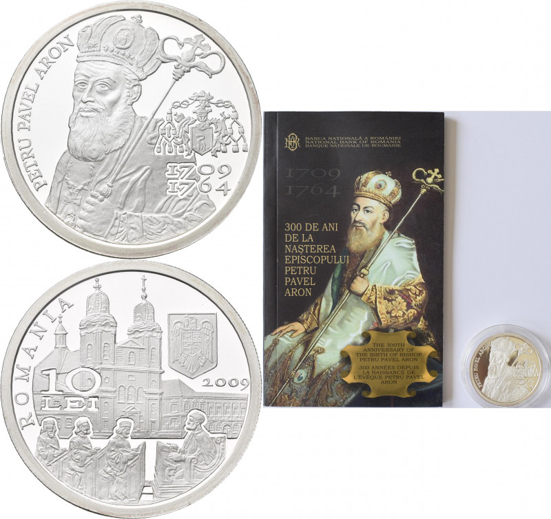Rumänien: 10 Lei 2009, Bishop Petru Pavel Aron. KM# ??. 31,103 g (1 OZ), 999/100...