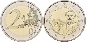 Monaco: Albert II. 2005-,: 2 Euro 2016, 150 Jahre Gründung Monte Carlo durch Charles III. (1866 - Charles III fonde Monte-Carlo). In Kapsel, Etui mit ...