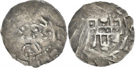 Altdeutschland und RDR bis 1800: Nürnberg - königliche Münzstätte, Heinrich IV. 1056-1106: Dünnpfennig, Kopf mit Krone von vorn / 3-türmiges Gebäude, ...