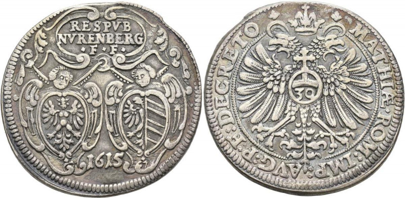 Altdeutschland und RDR bis 1800: Nürnberg: ½ Guldiner 1615, mit Titel Matthias I...