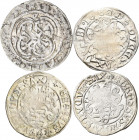 Altdeutschland und RDR bis 1800: Sachsen, Lot 4 Stück, Friedrich III. Johann und Georg 1507-1525: 3 x Zinsgroschen, Freiberg und Annaberg, Schulten 30...