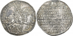 Altdeutschland und RDR bis 1800: Sachsen, Johann Georg II. 1656-1680: Taler 1657 (Reichstaler), Eichel - Dresden, auf das Vikariat. DEO am Kopf des Pf...