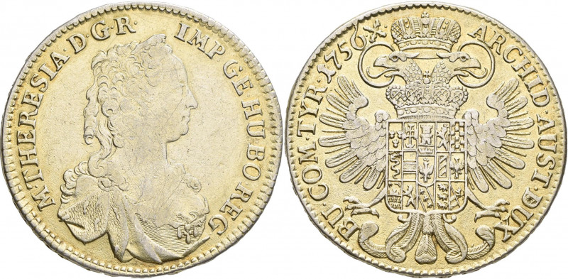 Haus Habsburg: Maria Theresia 1740-1780: ½ Taler 1756 Hall. Herinek 651, Eyp. 88...
