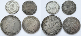 Haus Habsburg: Joseph II. 1765-1790: Lot 4 Münzen, nicht näher bestimmt, dabei: 20 Kreuzer 1787 B, 1/4 Kronentaler 1788 H, ½ Kronentaler 1789 A und 1 ...
