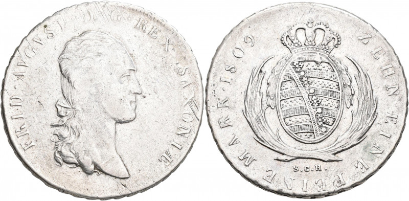 Sachsen: Friedrich August I. 1806-1827: Taler 1809 (Konventionstaler) SGH Dresde...