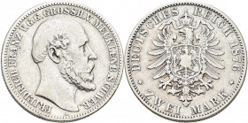Mecklenburg-Schwerin: Friedrich Franz II. 1842-1883: 2 Mark 1876 A, Jaeger 84, fast sehr schön.
 [differenzbesteuert]