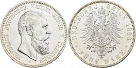 Preußen: Friedrich III. 1888: 5 Mark 1888 A, Jaeger 99, feine Kratzer, fast Stempelglanz.
 [differenzbesteuert]