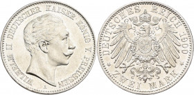 Preußen: Wilhelm II. 1888-1918: 2 Mark 1900 A, Jaeger 102, winzige Kratzer und kleiner Randfehler, sonst Stempelglanz.
 [differenzbesteuert]