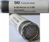 Bundesrepublik Deutschland 1948-2001: 1 DM-Kursmünze 1995 J (Hamburg) als komplette ungeöffnete Originalrolle, Inhalt 50 Münzen welche somit alle in S...