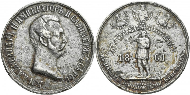 Medaillen alle Welt: Russland, Alexander II. 1855-1881: Blei-Zinn Medaille 1861 ...