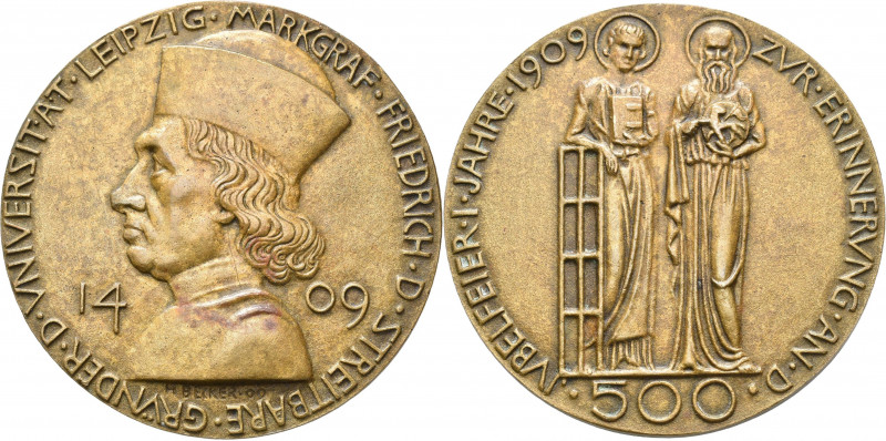 Medaillen Deutschland: Leipzig: Bronzegußmedaille 1909 (Modell von H. Becker) au...