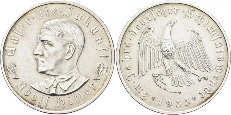 Medaillen Deutschland: Drittes Reich: Silber Medaille 1933 von O. Glöckler auf d...