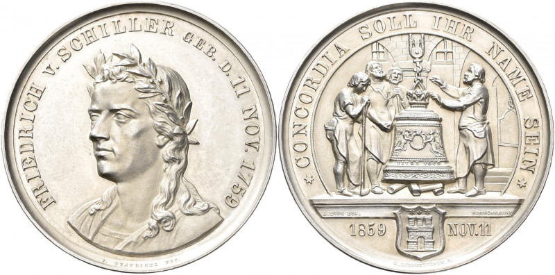 Medaillen Deutschland - Personen: Schiller, Friedrich von. Medaille 1859 von F. ...