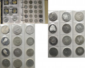 Alle Welt: Lot von circa 200 Silbermünzen aus aller Welt, circa 3,5 kg, überwiegend Großsilberstücke, meist unc/PP. Eine eingehende Besichtigung wird ...