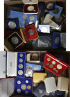 Alle Welt: Nette Sammlung diverser Kursmünzensätze und Münzen aus aller Welt. Dabei sehr viel Silber. Dabei seltene KMS wie Uganda 1966, Barbados 1973...