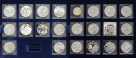 Alle Welt: Die Silber-Gedenkmünzen zu den Olympischen Spielen 2012 in London: Edle Kassette (MDM) mit 21 Münzen, davon 20 in Silber und eine Medaille ...