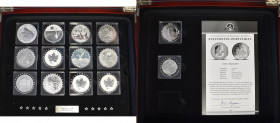 Alle Welt: Fabulous 15 Silver Collection: Eine edle Holzbox mit 14 x Silbermünzen der edlen Serie. Dabei 12 x 1 OZ, 1 x 10 Euro aus Frankreich und 12 ...