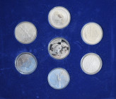 Alle Welt: The Black Beauties Collection: 7 x 1 OZ Silbermünzen 2008 (Eagle, Panda, Liberdad, Maple Leaf, Kookaburra, Philharmoniker, Britannia) Palla...