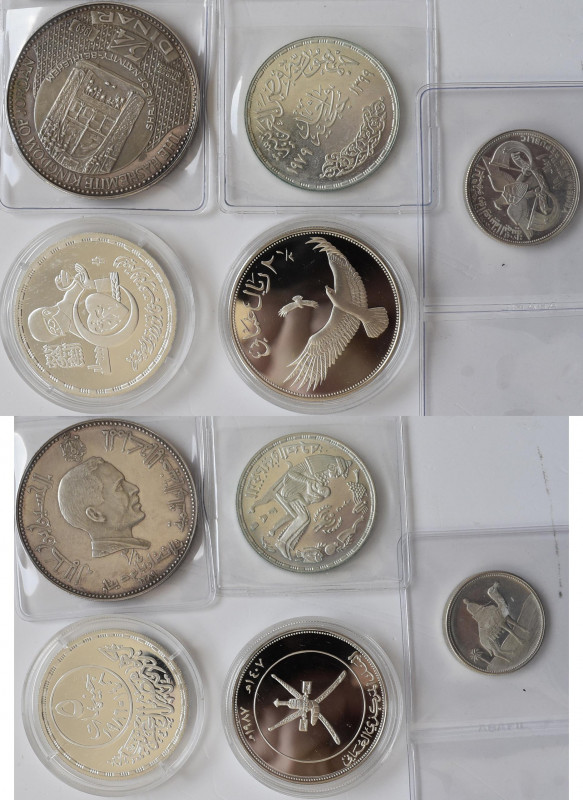 Alle Welt: Kleines Lot Raritäten aus dem Orient, dabei: Jordanien 3/4 Dinar 1969...