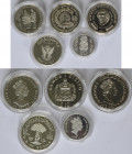 Alle Welt: Piedfort Silbermünzen: 10 Pounds 1981 aus Sudan (KM# P18), 50 Pence 1992 der Falkland Islands, 10 Dollars 1992 aus Samoa i Sisifo, 1 Crown ...