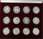 British Commenwealth: The Royal Marriage Commemorative Coin Collection 1981: 12 x Silbermünzen in Crown-Size in der höchsten Qualität polierte Platte ...